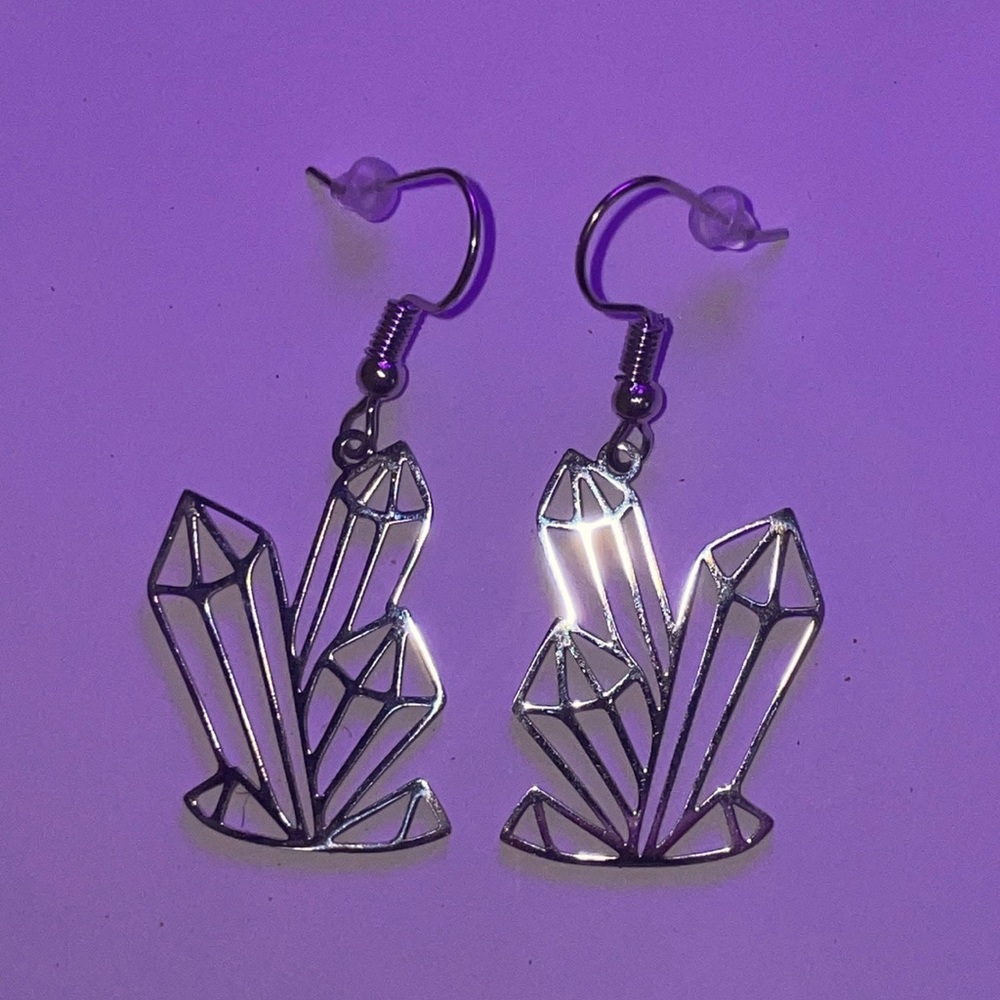Skyrim Inspired Grand Soul Gem Earrings Silver-Colored Handmade Gamer Gift 💎